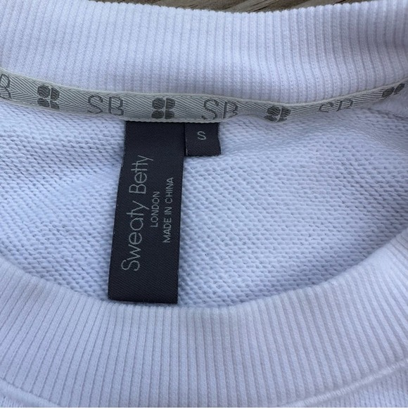 Sweaty Betty Sweatshirt Women Long Sleeve Athletic Stretch Crew Neck White Small - Picture 11 of 12
